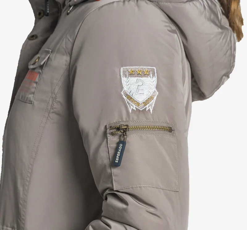 Esperado Dublin Ladies Parka Jacket - Taupe-1